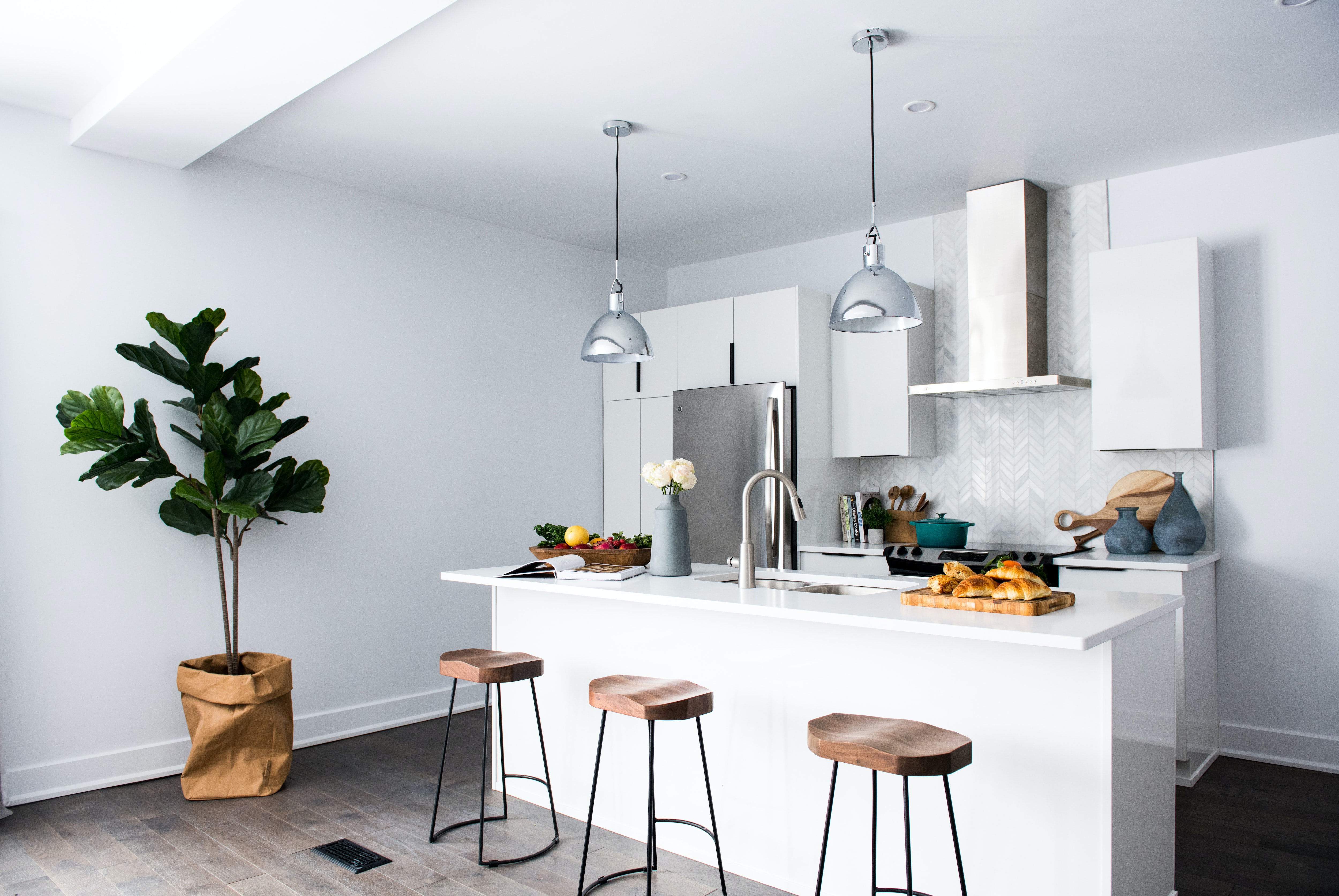 Luxury apartment building interior